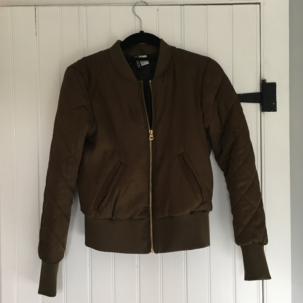 army green H&M bomber jacket